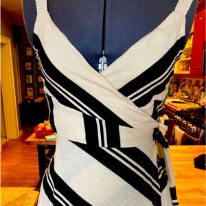 Anthropology Wrap Dress 6 black/cream